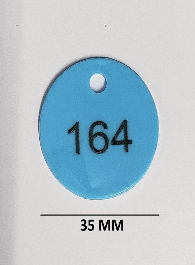 موريل عملة معدنية زرقاء دائرية الشكل منقوشة ومثقوبة، للاستخدام في المتاجر، وألعاب الطاولة، والمنازل، والمدارس. | عملات معدنية مرقمة من 1 إلى 200. - Image 2